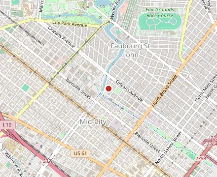 Map showing Parkway Bakery & Tavern