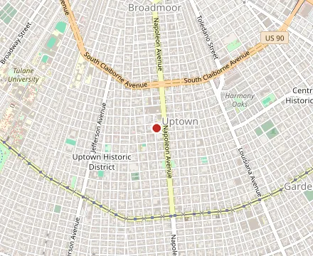 Map showing BEARCAT CAFE UPTOWN