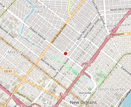 Map showing Dooky Chase Restaurant