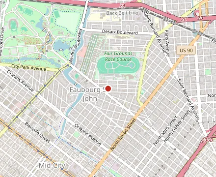 Map showing Liuzza's By The Track