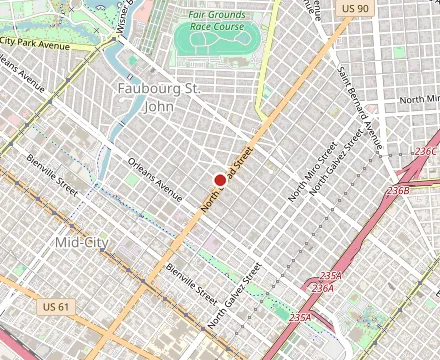 Map showing Crescent City Steak House
